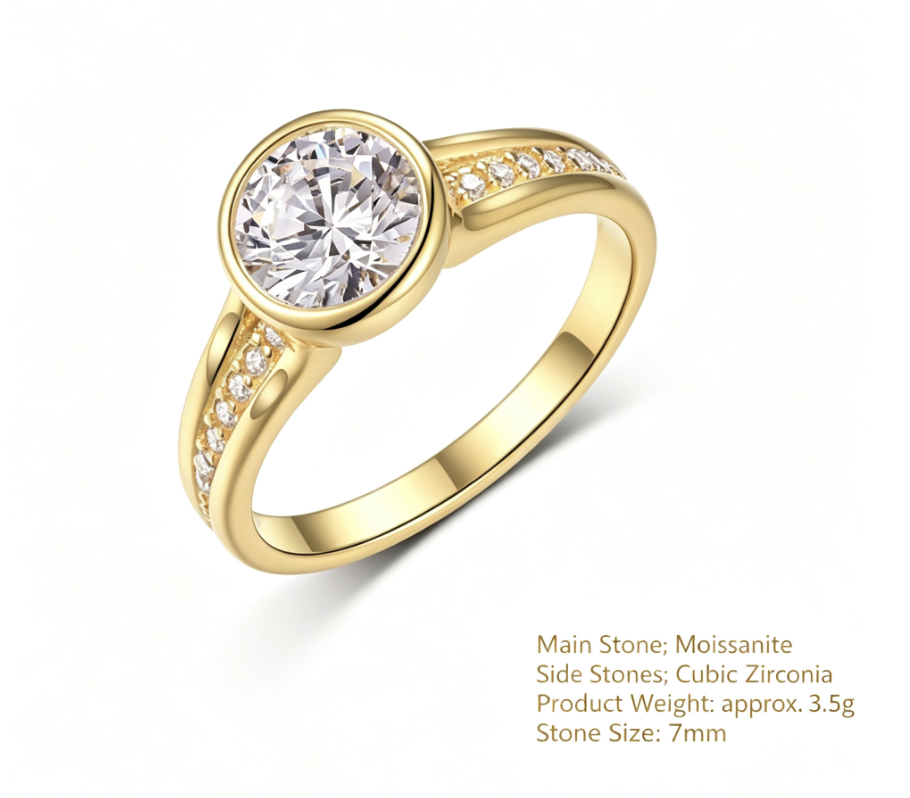 Moissanite 925 Sterling Silver Elegant Fashion Ring