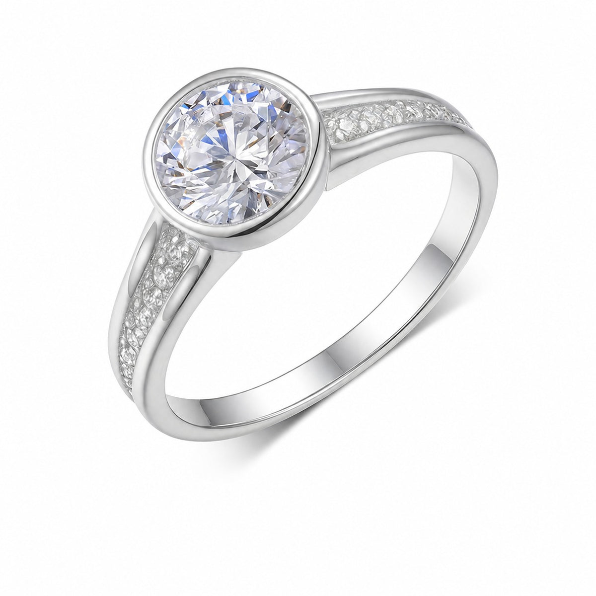 Moissanite 925 Sterling Silver Elegant Fashion Ring