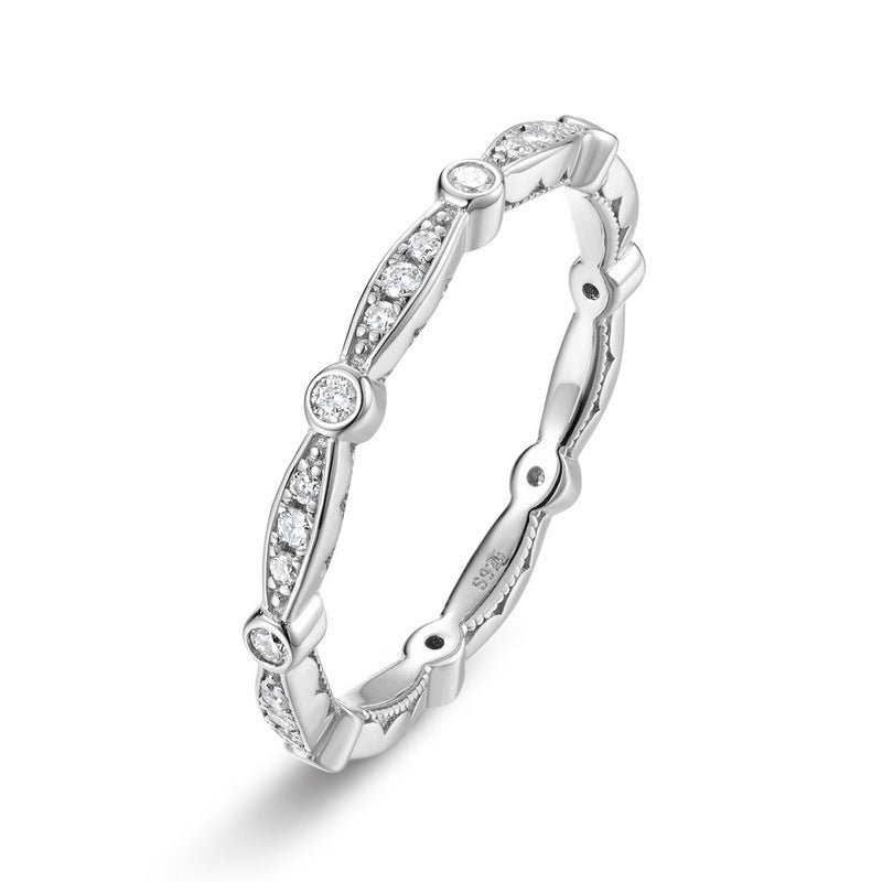 Moissanite Wave 925 Sterling Silver Ring