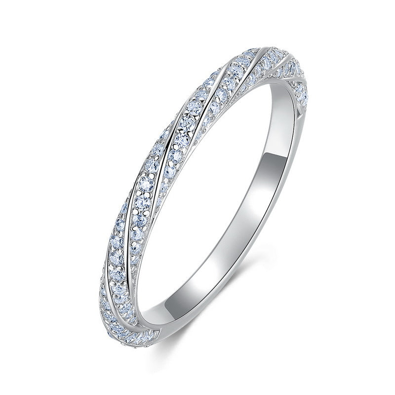 Moissanite Wave 925 Sterling Silver Ring