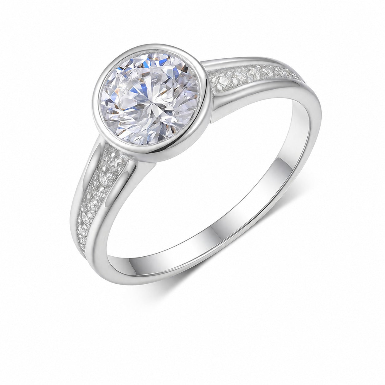 Moissanite 925 Sterling Silver Elegant Fashion Ring