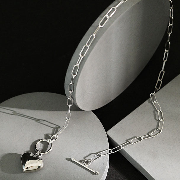 Simple Love Heart 925 Sterling Silver Necklace