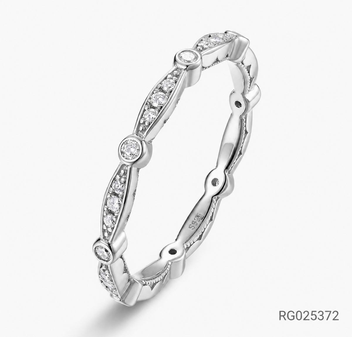 Moissanite Wave 925 Sterling Silver Ring