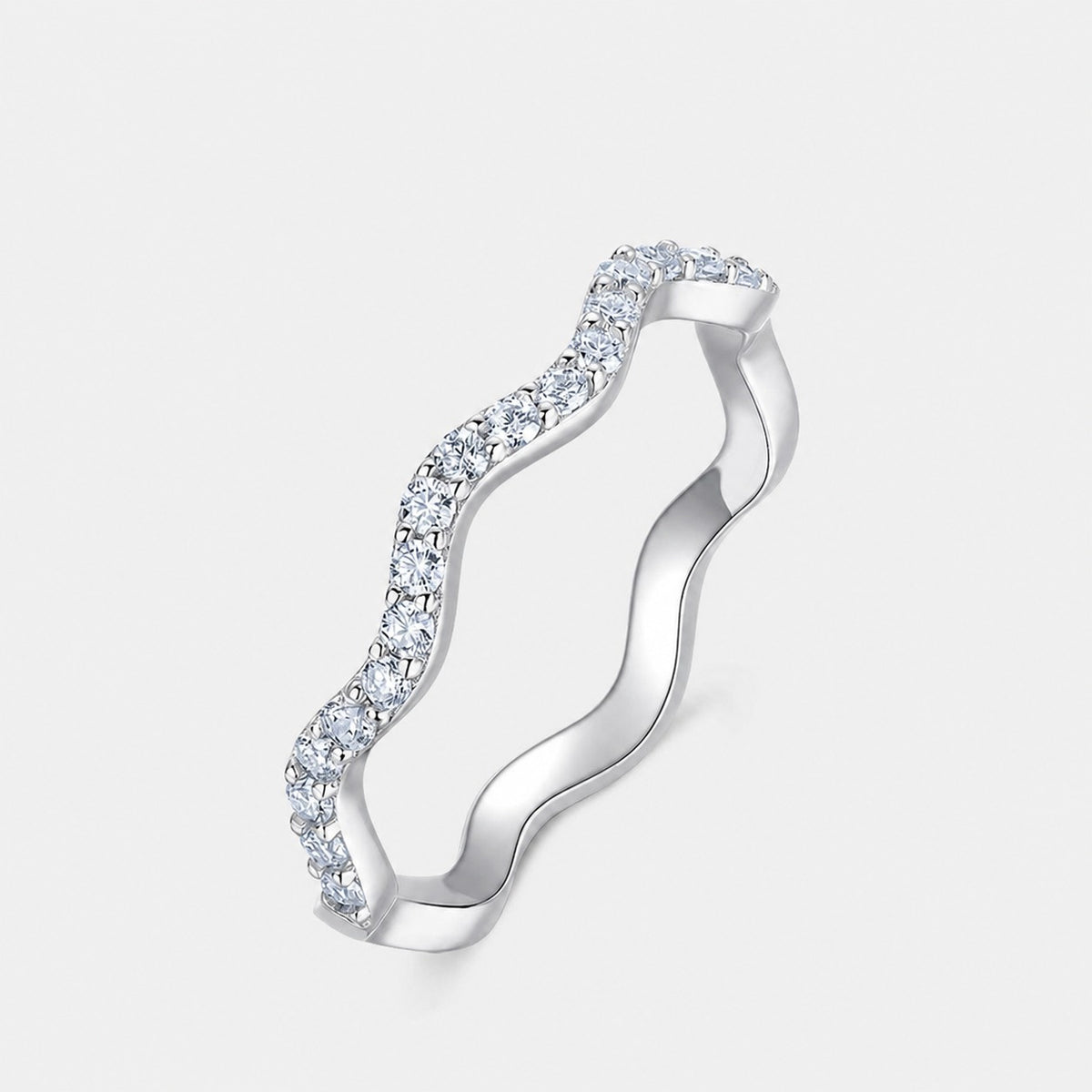 Moissanite Wave 925 Sterling Silver Ring