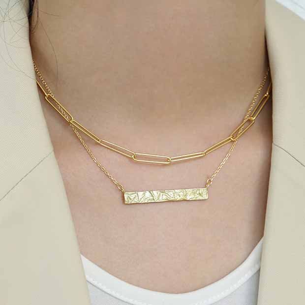 Rectangle Tag 925 Sterling Silver Necklace