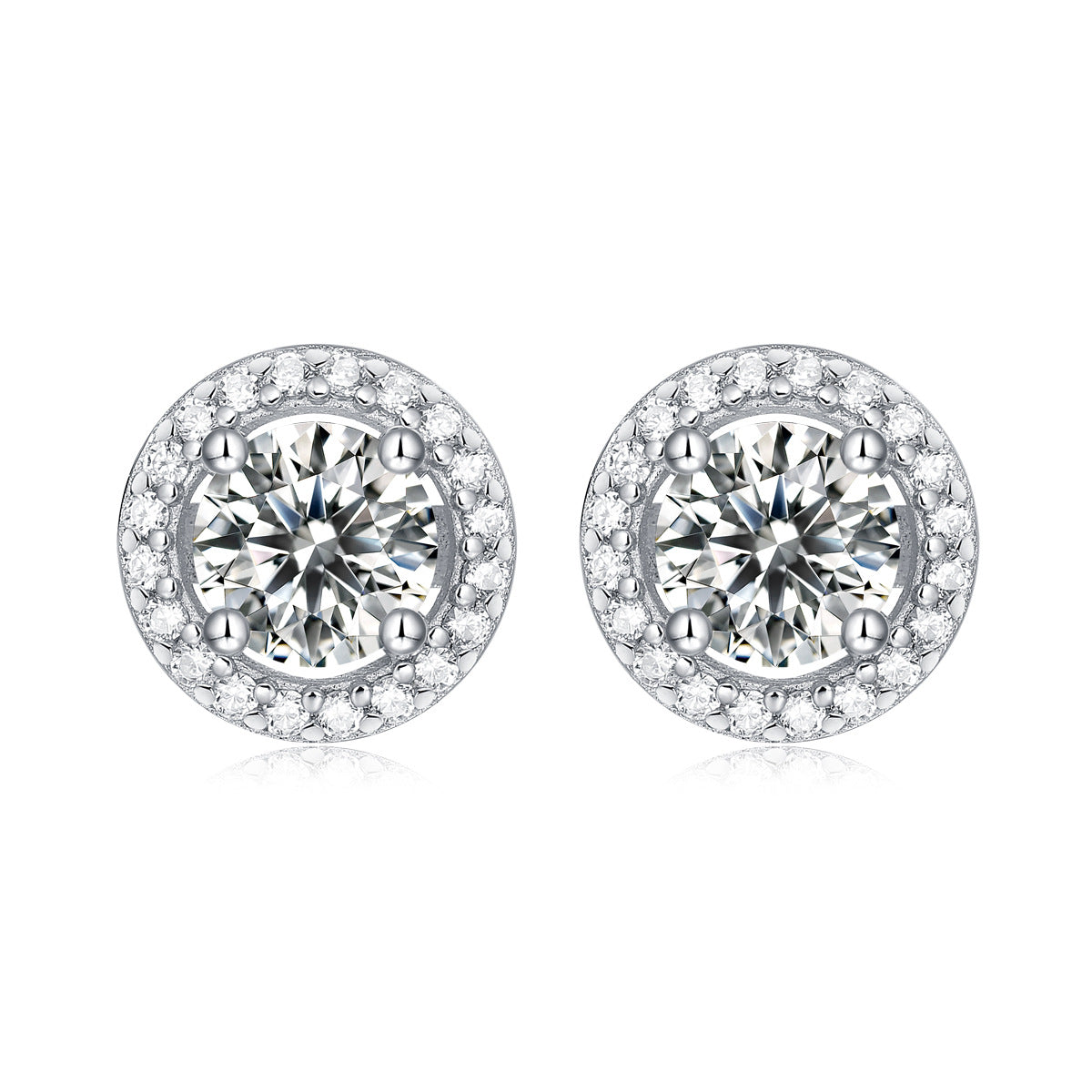 Moissanite CZ Simple 925 Sterling Silver  Earrings