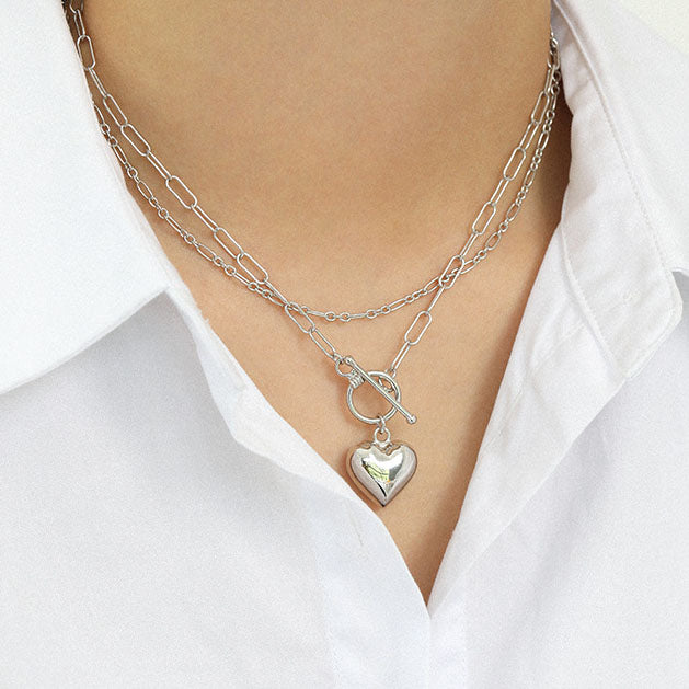 Simple Love Heart 925 Sterling Silver Necklace